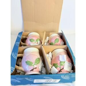 NWT Johnson Brothers Desert Rose Design Ceramic Mug Set Handle 14 oz